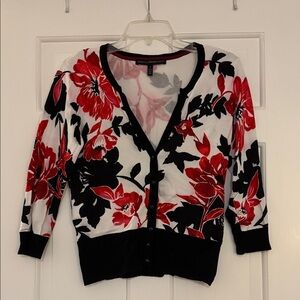 White House Black Market Floral Cardigan